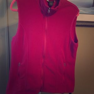 Eddie Bauer raspberry fleece vest XL